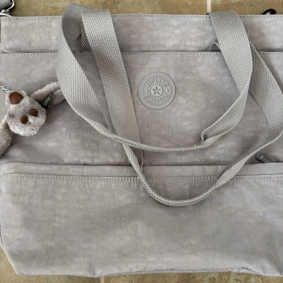 Kipling Tiffani Tote Slate Grey Crossbody Shoulder Bag Travel Commuter - Picture 5 of 10